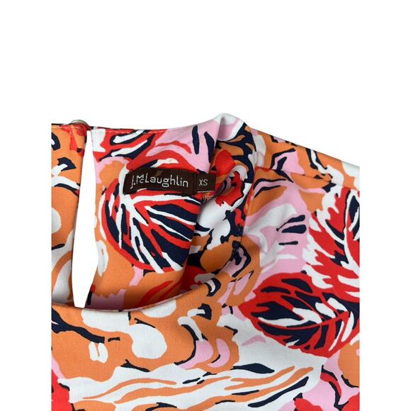 J. McLaughlin Catalyst Dress Catalina Cloth 3/4 Sleeves Pockets Sheath Floral XS - Picture 6 of 10